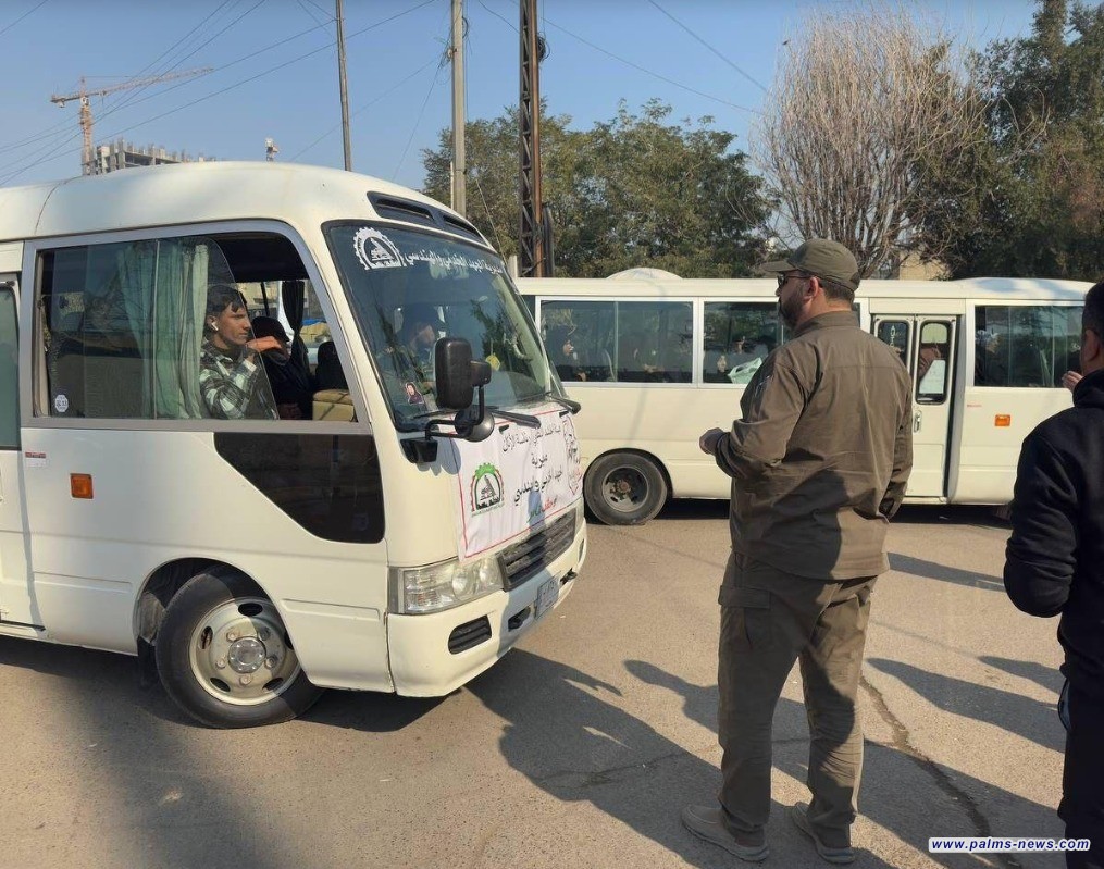 الجهد الخدمي للحشد الشعبي يباشر عملية التفويج العكسي للزائرين
